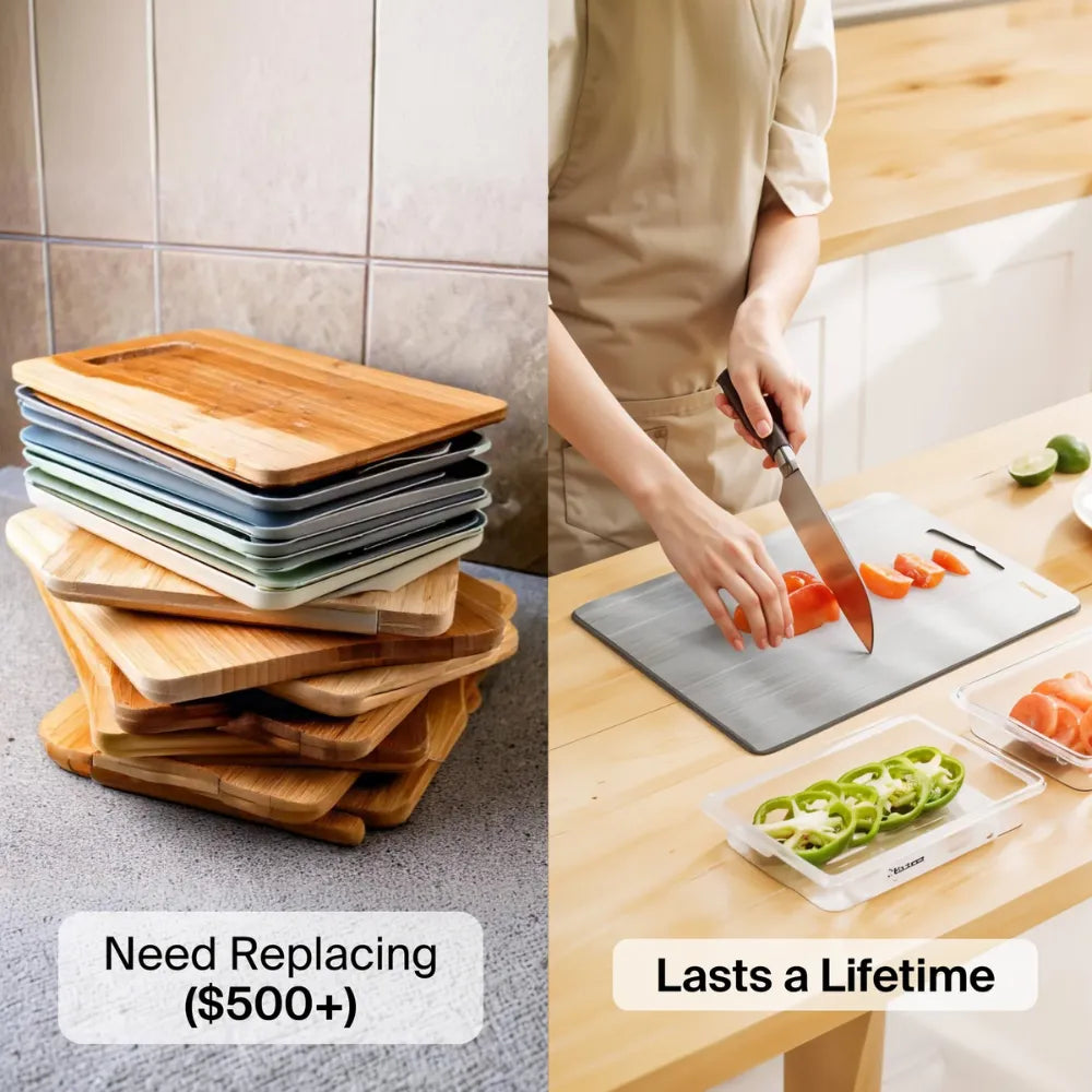 Premium Titanium 2 in 1 Cutting Board™