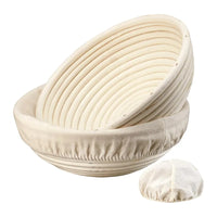 9" Round Rattan Banneton Set (2-Pack) with Liners