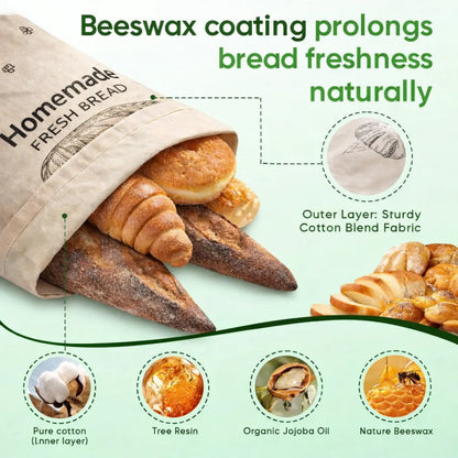 Premium Eco-Friendly Beeswax Bread Bags